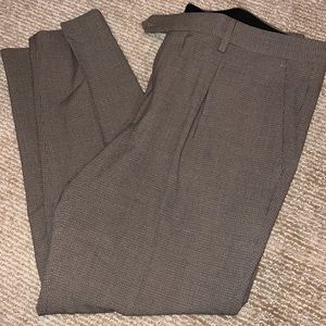 Plaid Pleated Extra Slim Trouser Pants Size 34x30